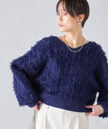 SHIPS WOMEN(シップス　ウィメン)/〈手洗い可能〉前後 2WAY ドルマン フリンジ プルオーバー 24SS ◇/ネイビー