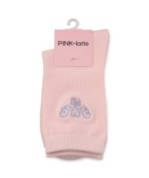 PINK-latte(ピンク　ラテ)/刺繍入りカラーショート丈ソックス/ピンク（071）