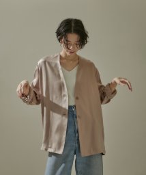 サロン　アダム　エ　ロペ(サロン　アダム　エ　ロペ)/[24SS]GENTLE SILKノーカラージャケット【セットアップ対応】/キャメル系（26）