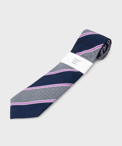 【縁起の良いネクタイ】矢絣ストライプ　シルクネクタイ 