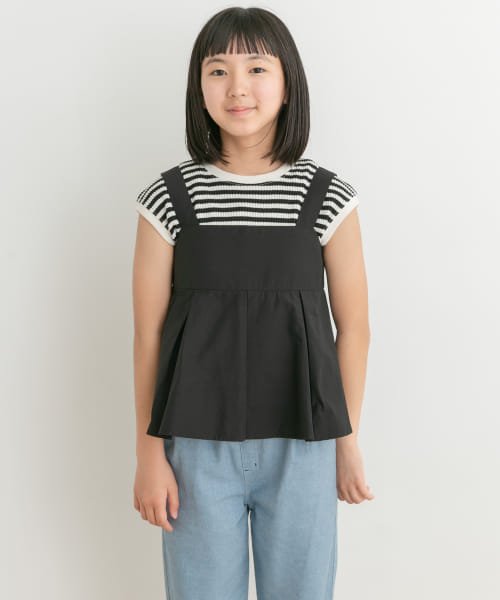 URBAN RESEARCH DOORS（Kids）(アーバンリサーチドアーズ（キッズ）)/『WEB/一部店舗限定』ペプラムキャミソールブラウス(KIDS)/BLACK