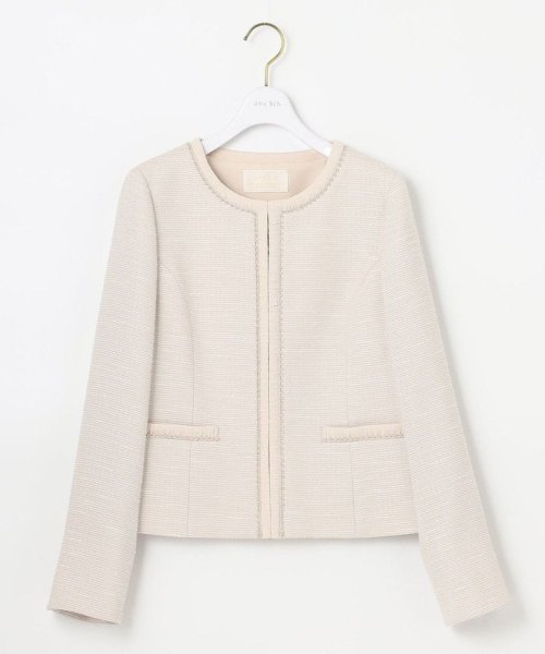 リップルボーダーストレッチ ノーカラージャケット  K1423800165(10850円)