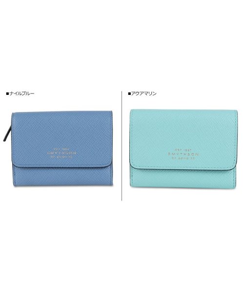 SMYTHSON(スマイソン)/スマイソン SMYTHSON 財布 三つ折り ミニ財布 パナマ コンパクト メンズ レディース PANAMA COMPACT PRS ブラック ネイビー ベージ/アクアマリン