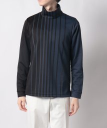 LANVIN SPORT/モックネックパネルプリント長袖シャツ【吸汗速乾/蓄熱保温/ECO】/505410034