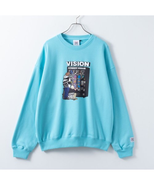 MAC HOUSE(men)(マックハウス（メンズ）)/VISION STREET WEAR ヴィジョンストリートウェア スケボー自販機トレーナー 4305012－EC/ライトブルー