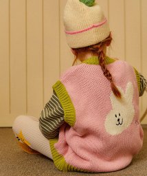 aimoha(aimoha（アイモハ）)/【aimoha－KIDS－】韓国子供服　前あきかわいいニットベスト/ピンク