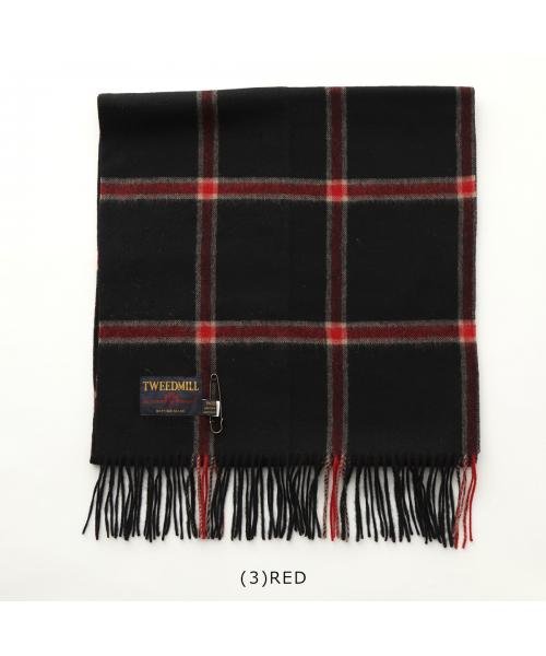 TWEED MILL(ツイードミル)/TWEED MILL マフラー Lambswoo Knes Rug ウール 中判ストール/レッド