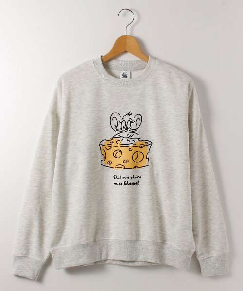 ALWAYS GOOD TIME NEW BASIC STORE(オールウェイグッドタイムニューベーシックストア)/【TOM & JERRY/トムとジェリー】裏毛ワイドドロップ型クルートレーナー/オートミール