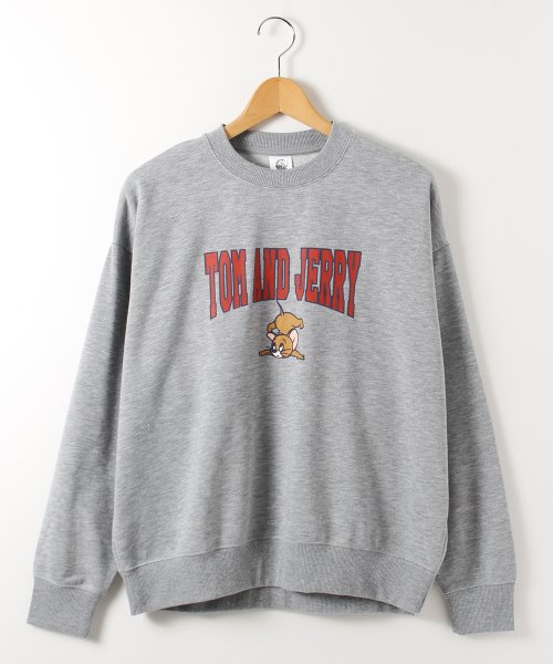 ALWAYS GOOD TIME NEW BASIC STORE(オールウェイグッドタイムニューベーシックストア)/【TOM & JERRY/トムとジェリー】裏毛ワイドドロップ型クルートレーナー/杢グレー