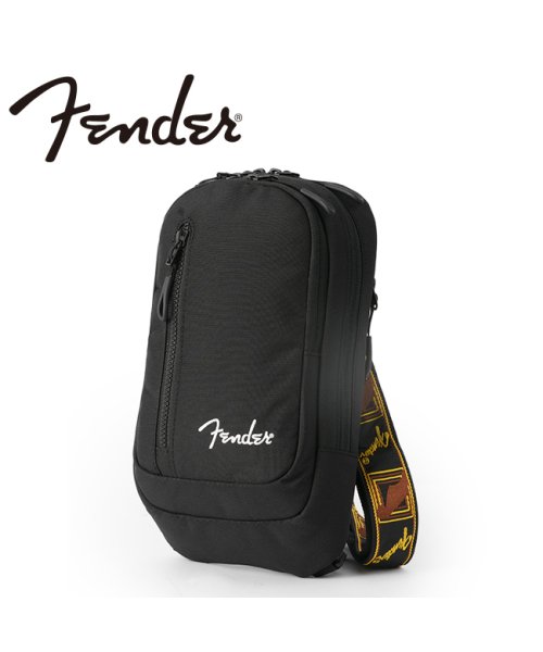 Fender(フェンダー)/フェンダー ボディバッグ ワンショルダーバッグ メンズ モノグラムストラップ 軽量 薄型 縦型 小さめ 斜めがけ A5 Fender 950－6058/ブラック