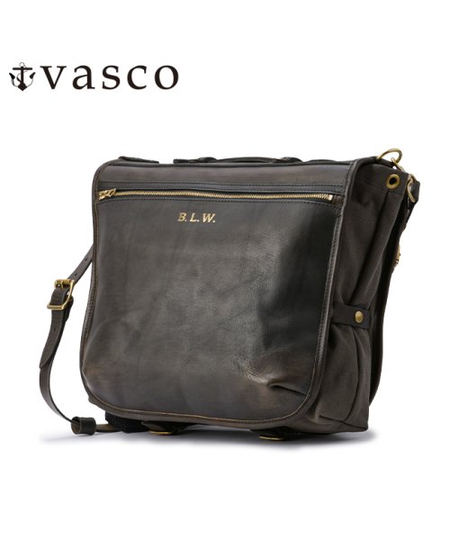 vasco(ヴァスコ)/vasco ヴァスコ ショルダーバッグ メンズ レディース ブランド レザー 本革 大きめ 大容量 日本製 VS－273L/ブラック