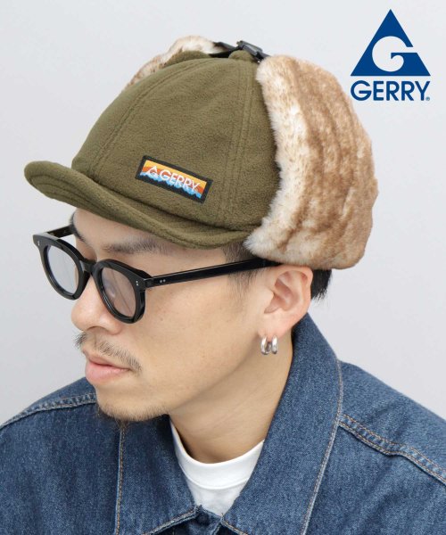 AMS SELECT(エーエムエスセレクト)/GERRY ジェリー フリース ショートブリム イヤーフラップ フライトキャップ アンパイアキャップ ツバ短い 帽子 秋 冬 防寒 アウトドア 旅行 レジャー/カーキ