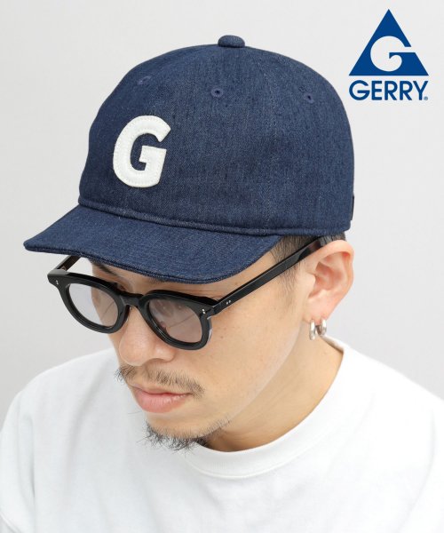 AMS SELECT(エーエムエスセレクト)/GERRY ジェリー フェルトワッペン キャンバス デニム ボールキャップ ショートバイザー アンパイアキャップ カジュアル/インディゴ