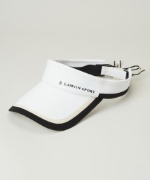 LANVIN SPORT(ランバン スポール)/【Sサイズ】ラインデザインサンバイザー【UV/リボン取り外し可】/ホワイト