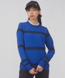 LANVIN SPORT(ランバン スポール)/長袖ボーダーニット/ブルー×ネイビー