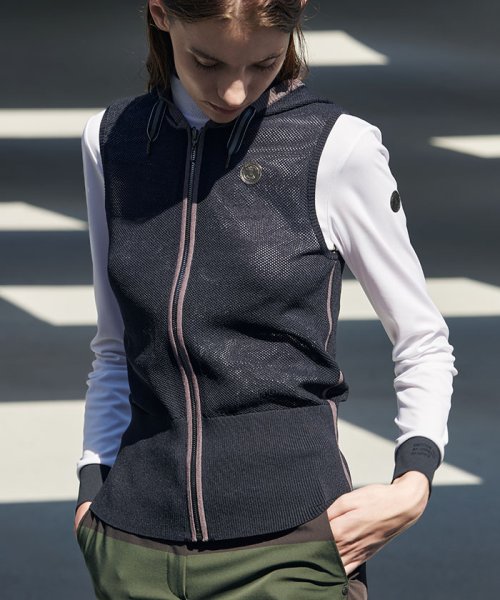 LANVIN SPORT(ランバン スポール)/メッシュニットベスト/ブラック