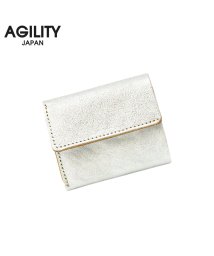 AGILITY(アジリティ)/アジリティ シルバー ゴールド 財布 三つ折り財布 ミニ財布 ミニウォレット ボックス型 BOX型小銭入れ 本革 レディース AGILITY 0283/シルバー