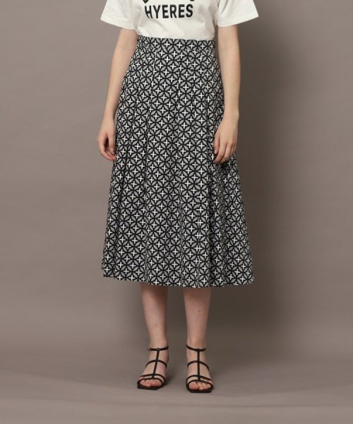 【洗える】オーバーラップサークルプリントスカート 