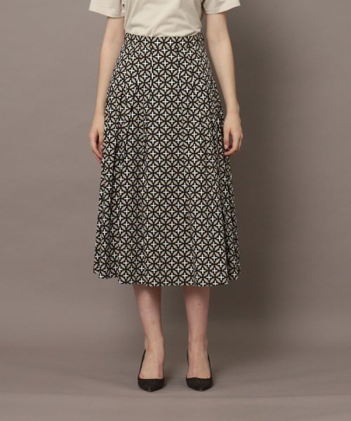 【洗える】オーバーラップサークルプリントスカート 