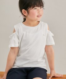 ROPE' PICNIC　KIDS(ロぺピクニックキッズ)/【KIDS】肩あきフリルハーフスリーブTシャツ/ホワイト（10）