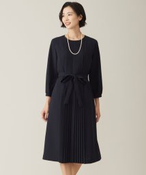 J.PRESS LADIES(J．プレス　レディス)/【WEB限定カラーあり・洗える】ノルディス2wayジョーゼット フロントプリーツ ワンピース/ネイビー系