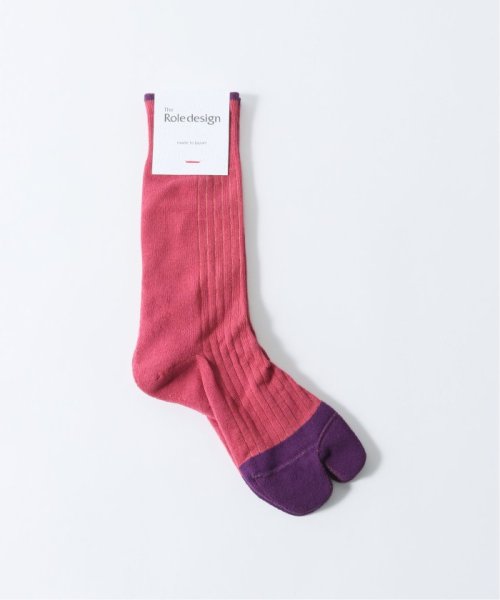 EDIFICE(エディフィス)/【THE ROLE DESIGN / ザ ロールデザイン】BICOLOR RIB SOCKS WOMENS/ピンク