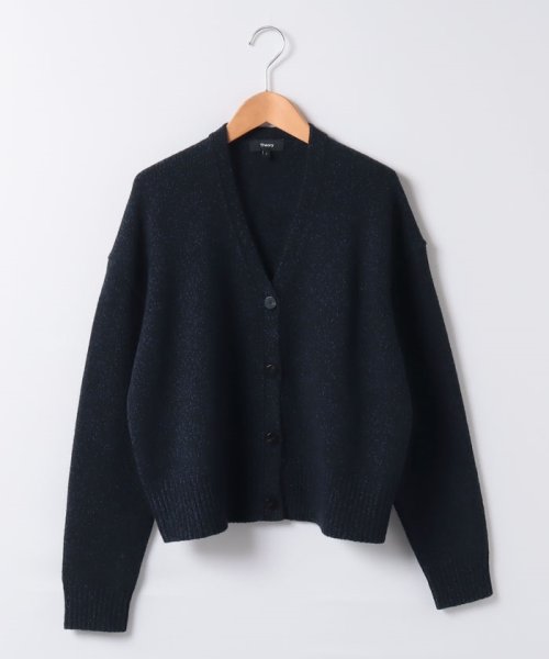 Theory(セオリー)/カーディガン  FELTED MOULINE CROPPED LS/ネイビー