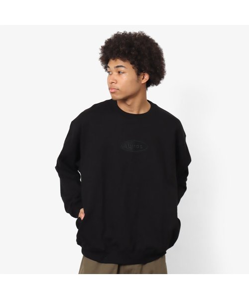 atmos apparel(atmos apparel)/アトモス オーバルロゴクルーネックスウエットシャツ/ブラック