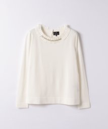 LANVIN COLLECTION(ランバンコレクション（レディス）)/グログランビジューニット/オフホワイト