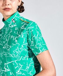 Munsingwear(マンシングウェア)/SUNSCREENペンギンプリントハイネック半袖シャツ/グリーン