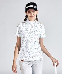Munsingwear(マンシングウェア)/SUNSCREENペンギンプリントハイネック半袖シャツ/ホワイト