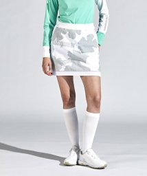 Munsingwear(マンシングウェア)/【ENVOY】ラメ糸混フラワー×ペンギン柄ジャカードハイブリットスカート　(Mサイズ 40cm丈)/ホワイト