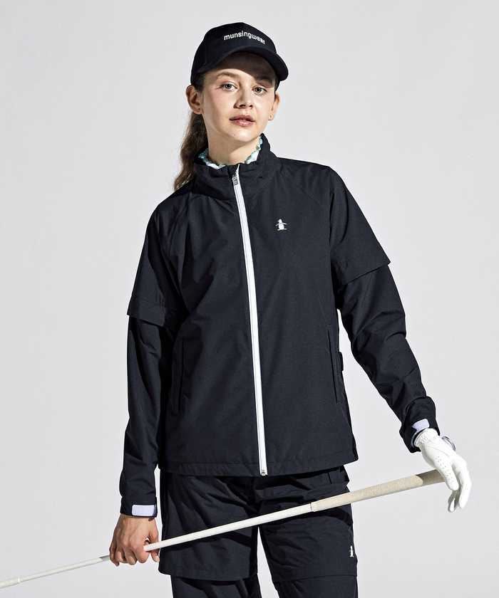 Munsingwear(ings) 【ENVOY】ナイロンストレッチタフタレインブルゾン ブラック LL Munsingwear(ings) 【ENVOY】ナイロンストレッチタフタレインブルゾン ブラック LL