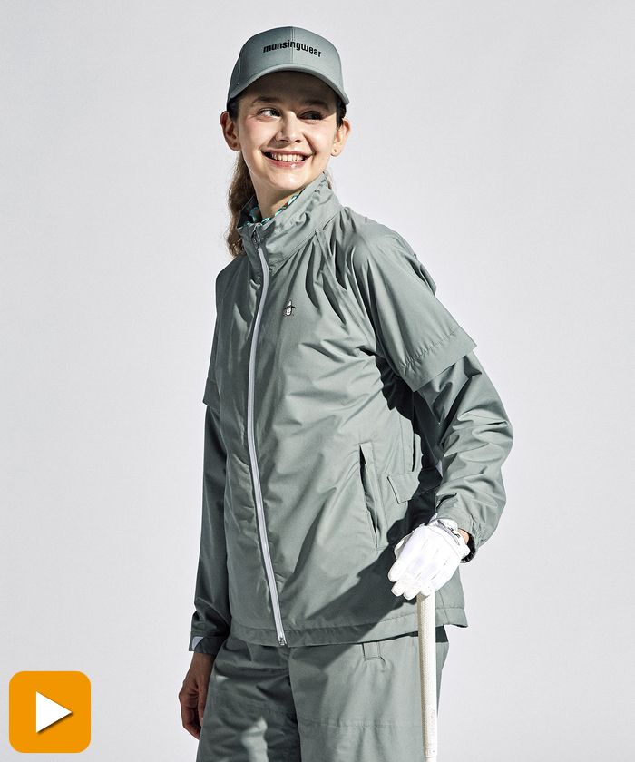 Munsingwear(ings) 【ENVOY】ナイロンストレッチタフタレインブルゾン カーキ M Munsingwear(ings) 【ENVOY】ナイロンストレッチタフタレインブルゾン カーキ M