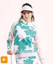 Munsingwear(マンシングウェア)/【ENVOY】ラメ糸混フラワー×ペンギン柄ジャカードハイブリットセーター/ピンク
