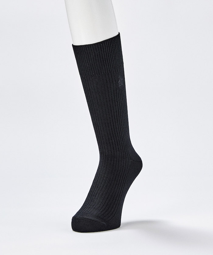 Munsingwear(ings) クルー丈 ワンポイントリブソックス 【返品不可商品】 ブラック 25-27 Munsingwear(ings) クルー丈 ワンポイントリブソックス 【返品不可商品】 ブラック 25-27
