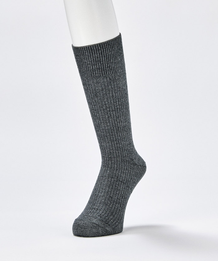 Munsingwear(ings) クルー丈 ワンポイントリブソックス 【返品不可商品】 グレー 25-27 Munsingwear(ings) クルー丈 ワンポイントリブソックス 【返品不可商品】 グレー 25-27