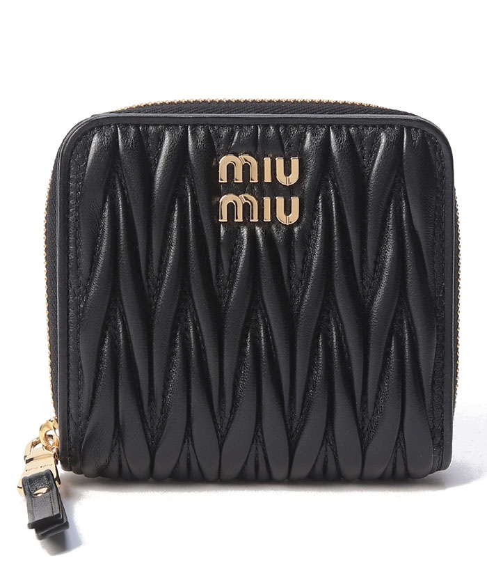 【 正規品 美品  】miumiu マテラッセ 二つ折り財布  NERO