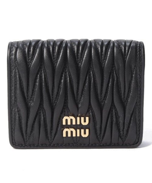 【MIU MIU】ミュウミュウ　5MV2042FPP　F0K41　レディース　MATELASSE マテラッセ　二つ折り財布　LAGUNA　ラグーナ MIU