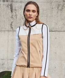 LANVIN SPORT(ランバン スポール)/異素材使いアウターベスト/ベージュ×ホワイト