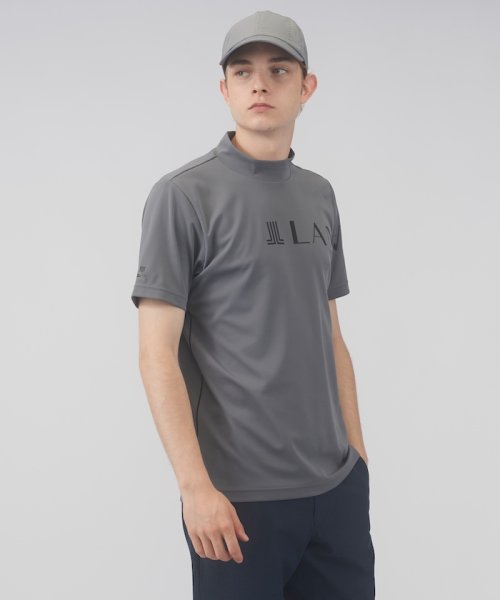 LANVIN SPORT(ランバン スポール)/モックネック半袖シャツ【吸汗/UV/ストレッチ/ECO】/グレー