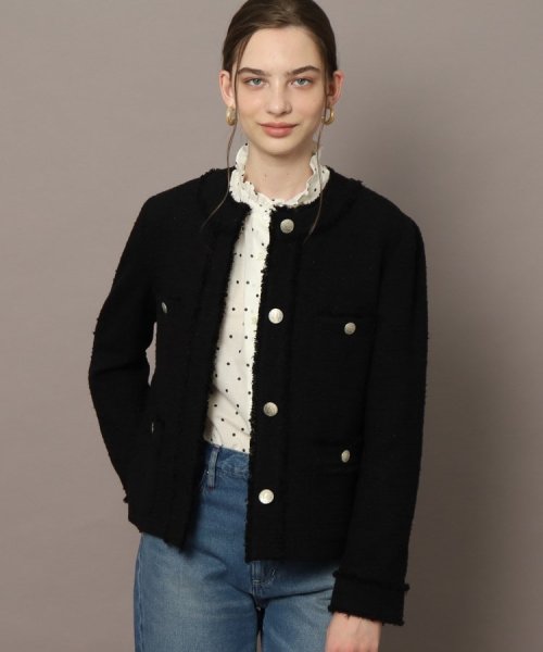 フリンジツイードジャケット 