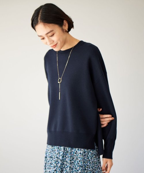 JIYU-KU（SMALL SIZE）(自由区（小さいサイズ）)/【WEB&一部店舗限定】スムージーカラー ニット/[WEB限定]ネイビー