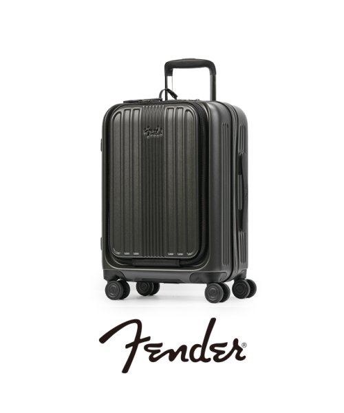 Fender(フェンダー)/フェンダー スーツケース 機内持ち込み Sサイズ 38L 軽量 フロントオープン 静音キャスター ストッパー USBポート Fender 950－4500/ガンメタリック