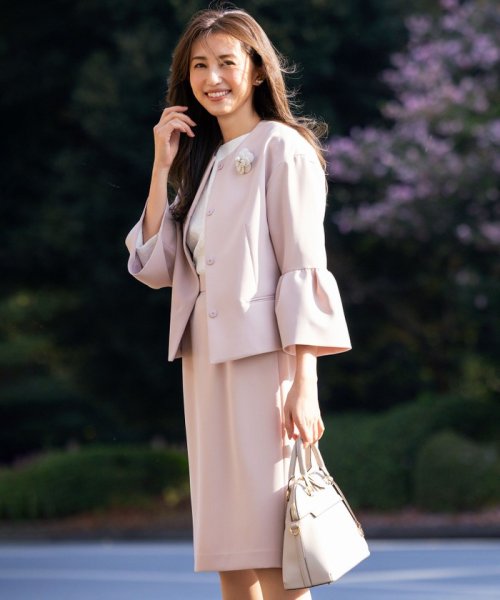 【VERY3月号掲載・NAVY】コンフォータブルドレープ ジャケット ノーカラージャケット S1840234583(14025円)