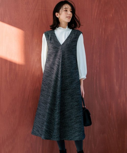 ファンシーツイード Vネックジャンスカ 