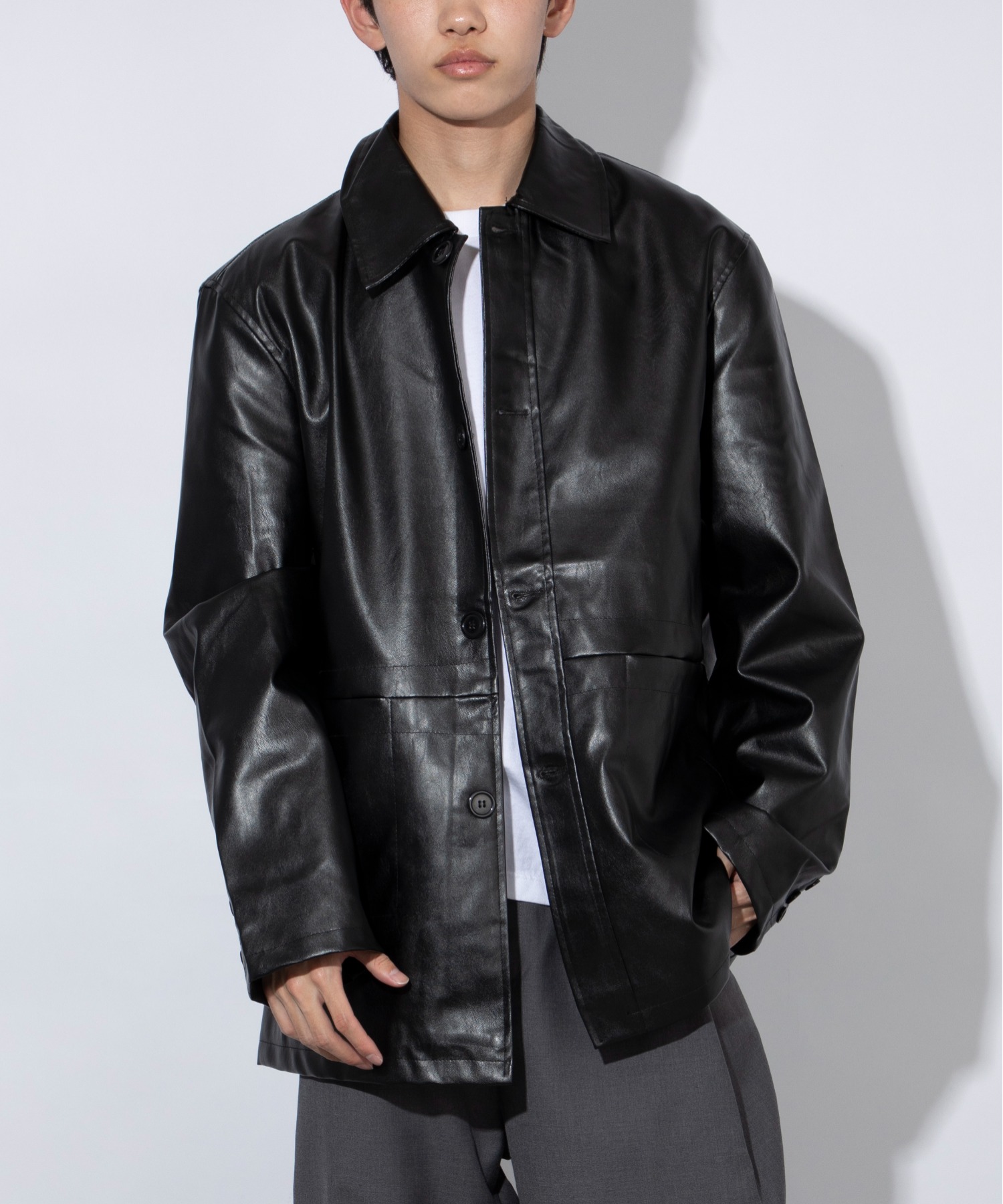 ビアズリー★レザー　ジャケット　ブルゾン★ブラック　黒 BEARDSLEY（ビアズリー） レザーブルゾン FREE ブラック レディース