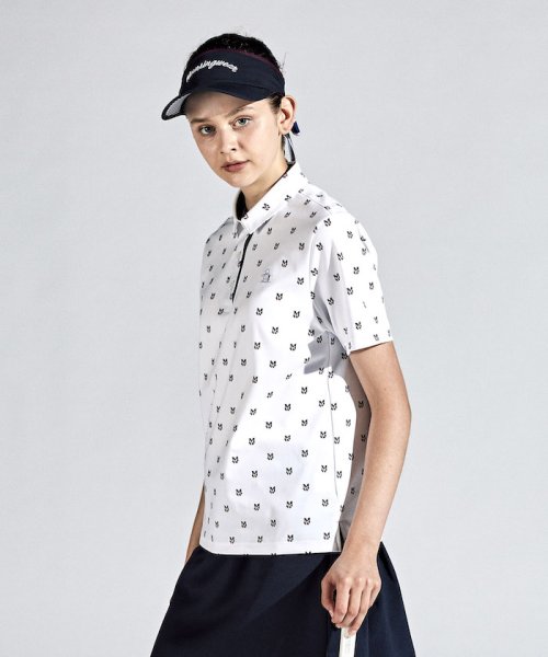Munsingwear(マンシングウェア)/SUNSCREENストレッチ半袖台衿シャツ/ホワイト