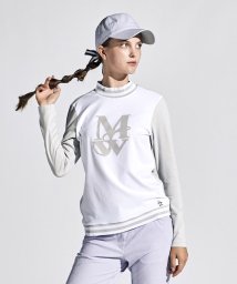 Munsingwear(マンシングウェア)/SUNSCREENストレッチ フロッキープリントモックネック長袖シャツ/ホワイト