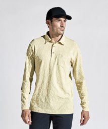 Munsingwear(マンシングウェア)/ストレッチジャカードモノグラム柄長袖テーラーカラーシャツ/イエロー